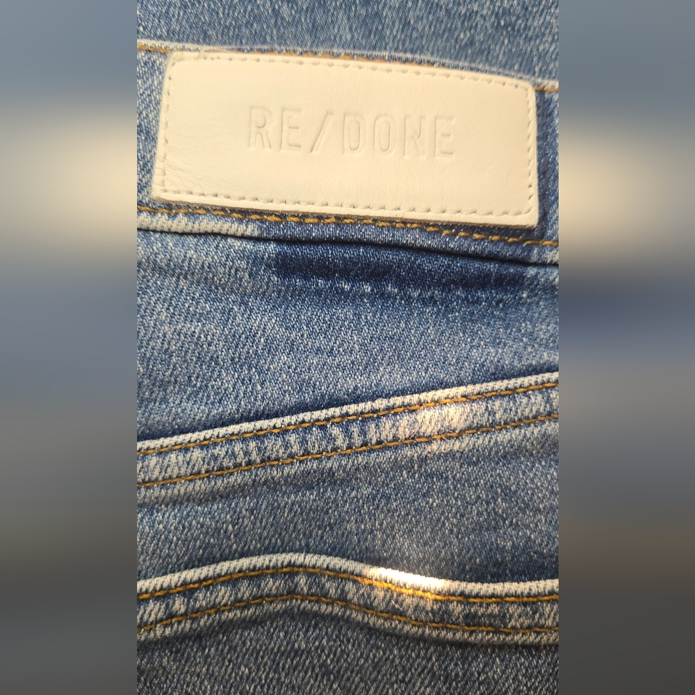 Re/Done 90s High-Rise Ankle Crop Blue Medium Wash Women's 28/6 Jeans - Picture 8 of 8